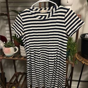 Altar'd State Navy and White Striped Dress